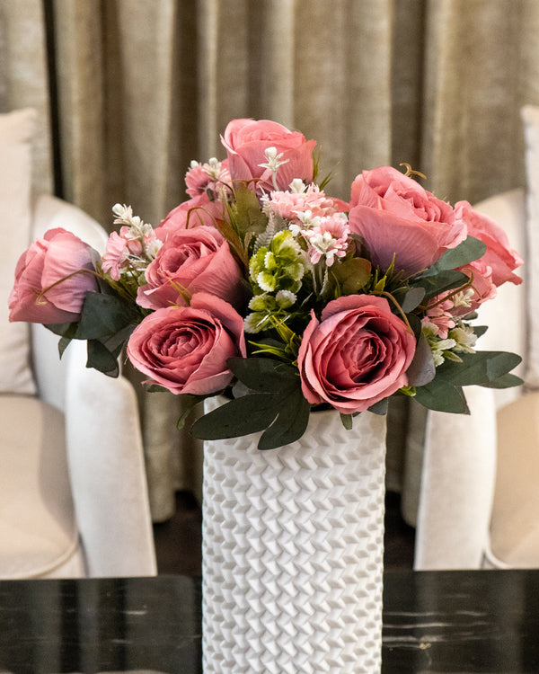 Timeless Pink Rose Faux Bunch