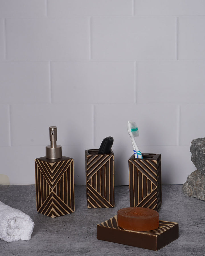 triangle stripe ceramic bathroom set