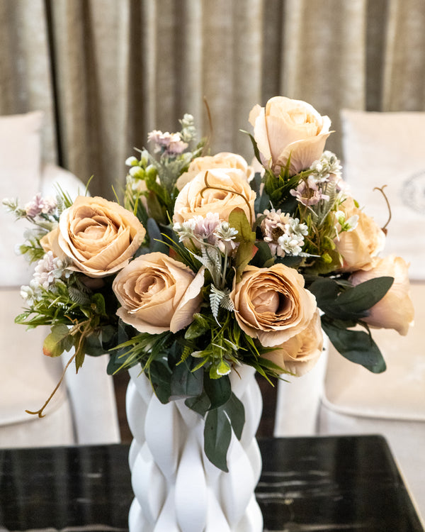 Timeless Dark-Yellow Rose Faux Bunch