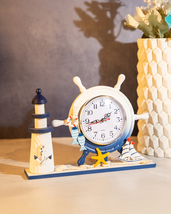Harbor Time Wooden Table Clock