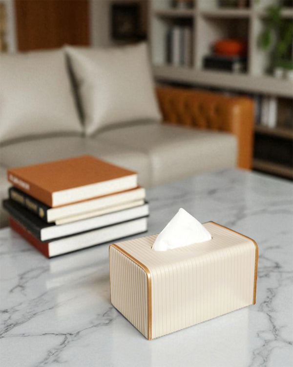 Faux Luxe Cream Tissue Box