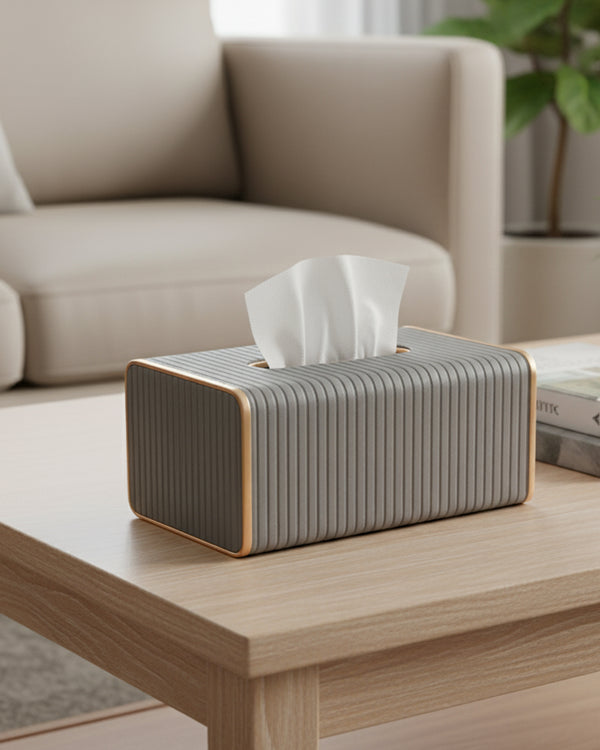 Faux Luxe Gray Tissue Box