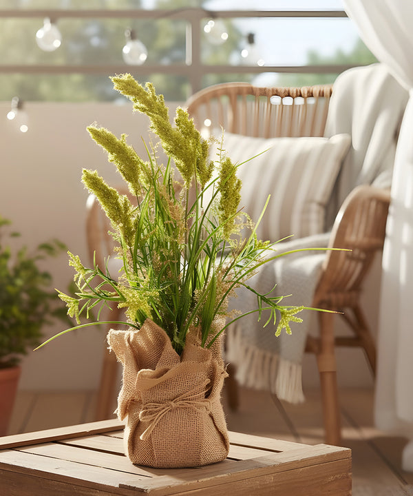 Pampas Jute Green Flower Pot