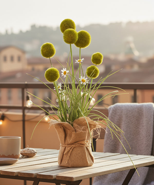 Dandelion Jute Green Flower Pot