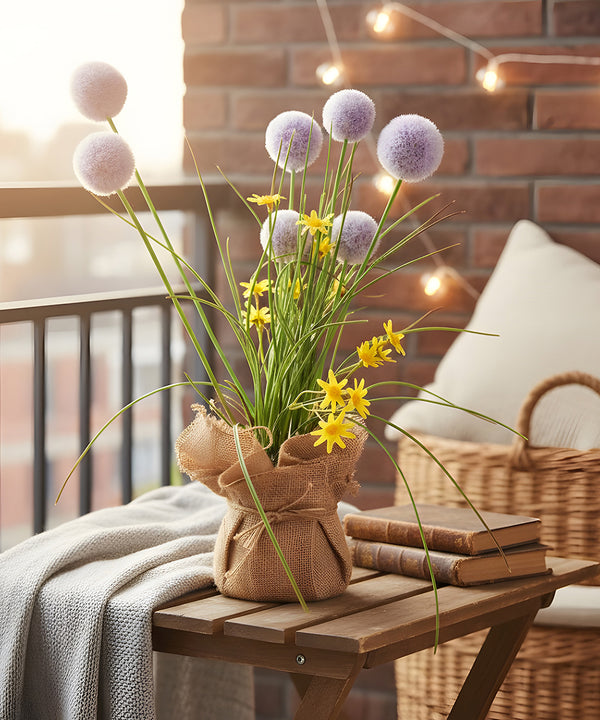 Dandelion Jute Purple Flower Pot