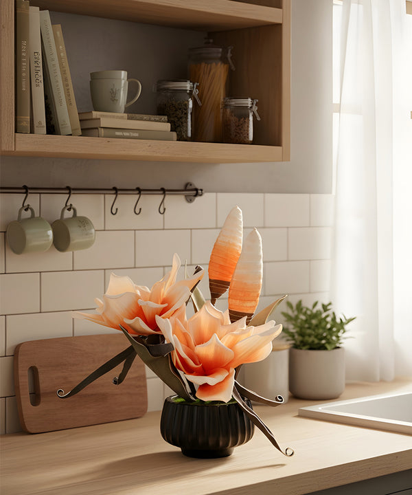 Lotus Orange Flower Pot