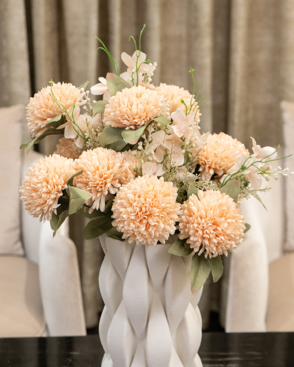 Peach Chrysanthemums Faux Bunch