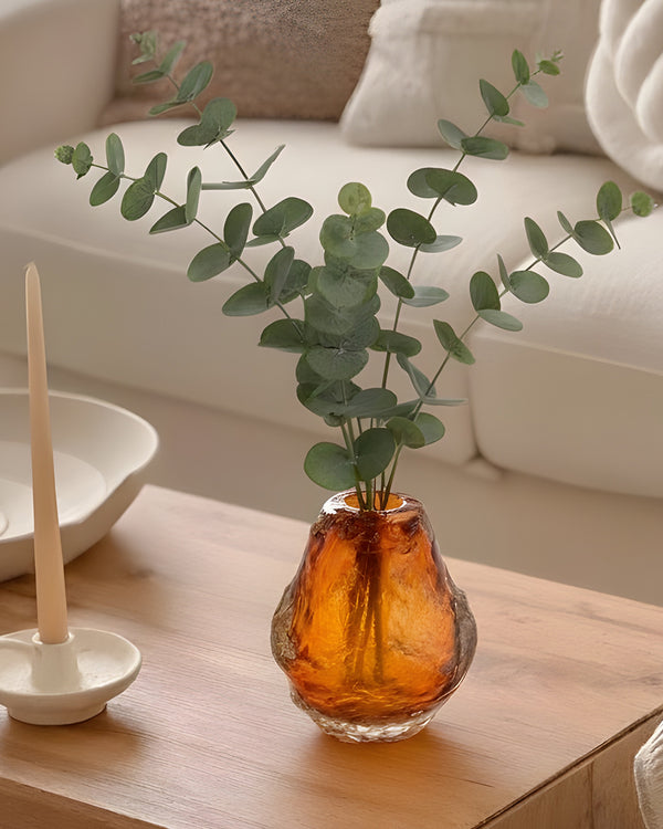 Amber Lava Glass Vase