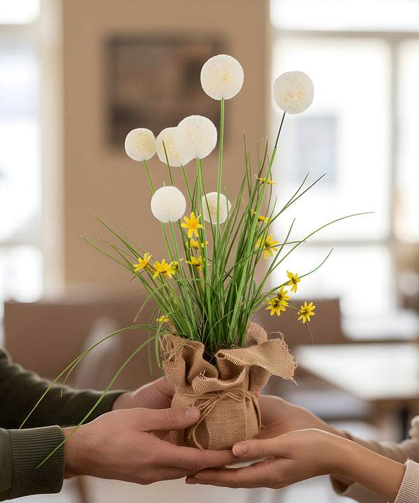 Dandelion Jute Cream Flower Pot