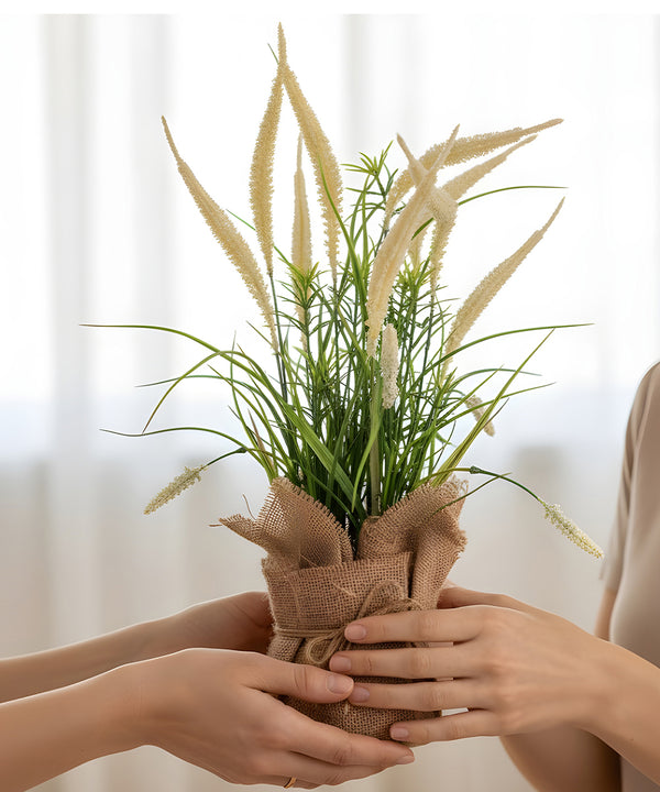 Foxtail Jute Cream Flower Pot