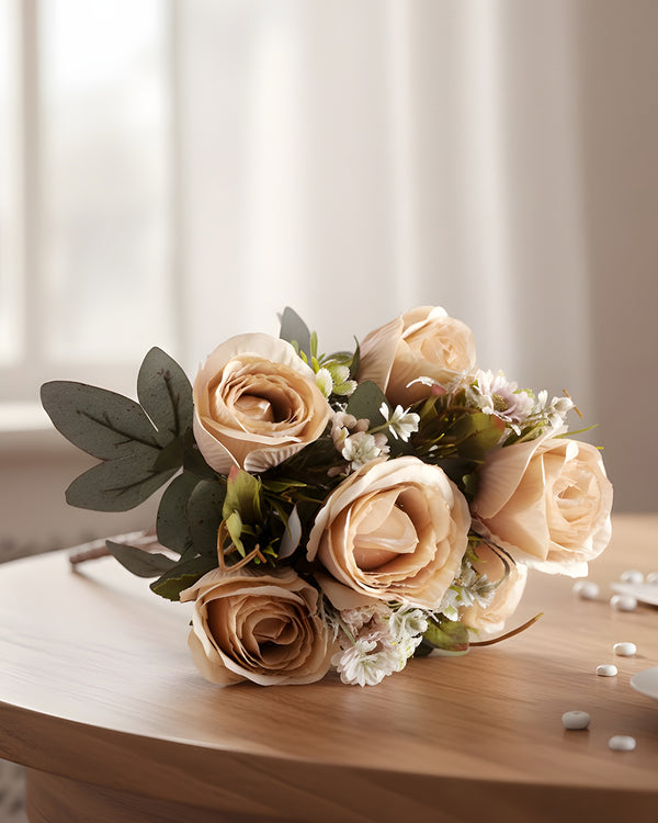 Timeless Beige Rose Faux Bunch