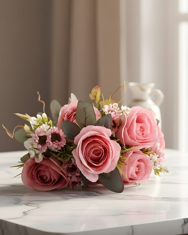 Timeless Pink Rose Faux Bunch