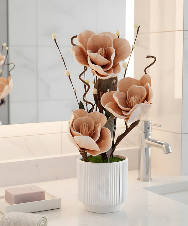 Camellia Beige Flower Pot