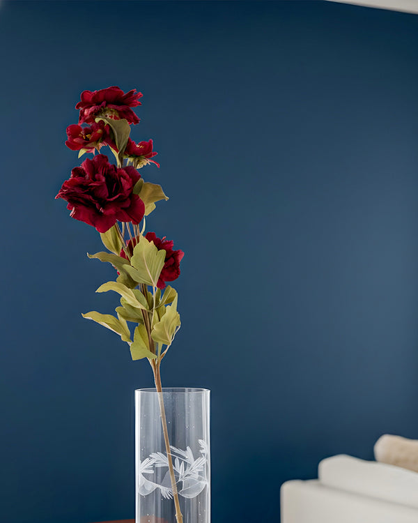 Deep Red Peony Flower Stem