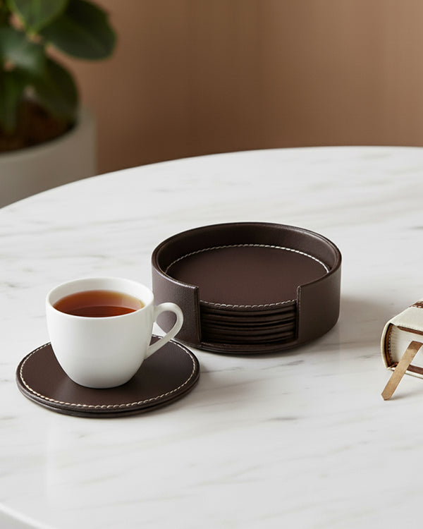 Elegance Round Brown Coaster
