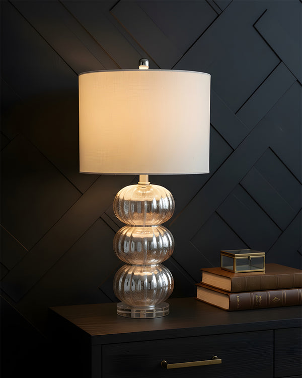 Orion Silver Glow Glass Lamp