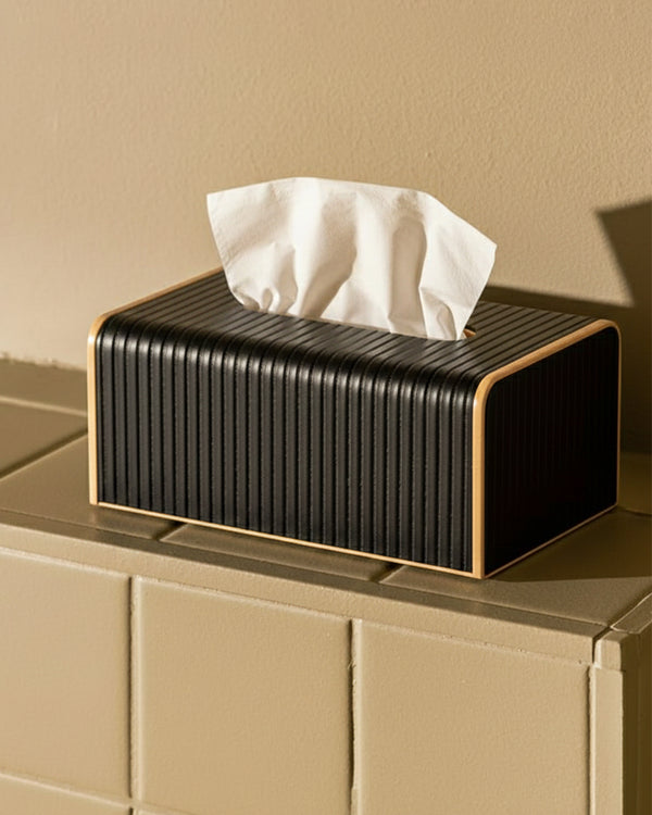 Faux Luxe Black Tissue Box
