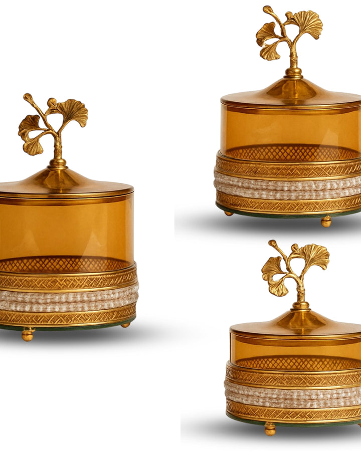 Ginkgo Elegance Trio Jar Set