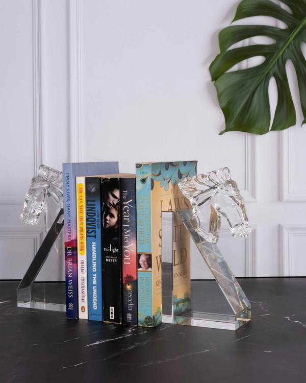 Crystal Cavalier Bookend