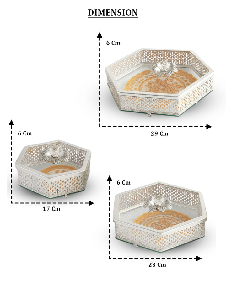 Silver Luxe Hexa Trio Jar Set