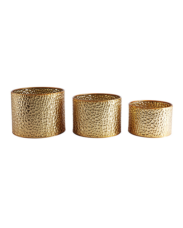 Luxe hammered gold planter