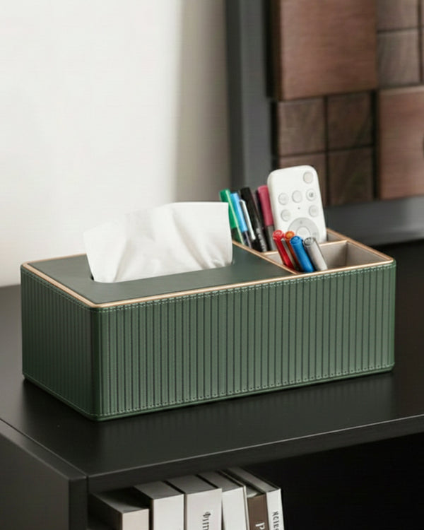 Faux Trio Green Tissue Box