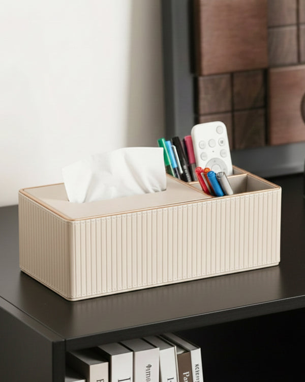 Faux Trio Cream Tissue Box